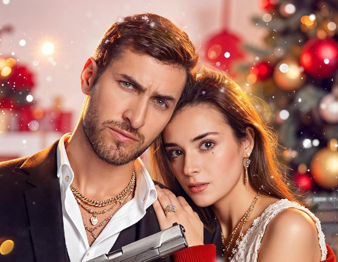 Screenshot from Meet My Mafia King On Christmas featuring styled hair in a festive scene