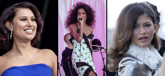 Zendaya, Raye and Olivia Dean wearing modern 1950s-inspired voluminous hair