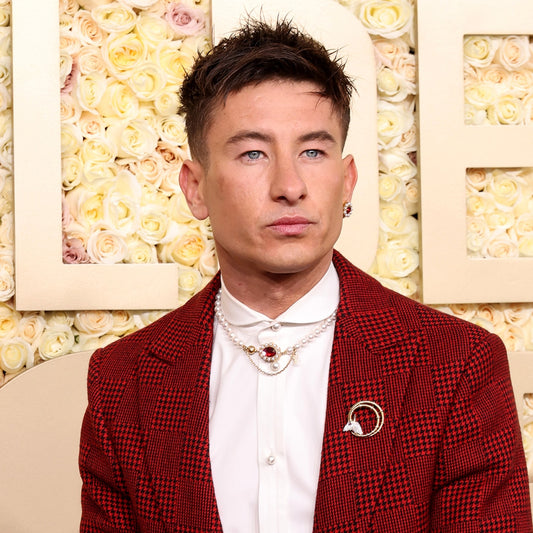 Barry Keoghan debuting a 60s-inspired mop-top hairstyle at a London premiere
