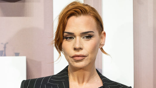 Billie Piper perfects the naked dress with a fiery red hair switch