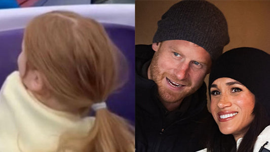 Princess Lilibet in a festive dress with soft tumbling curls and natural royal style