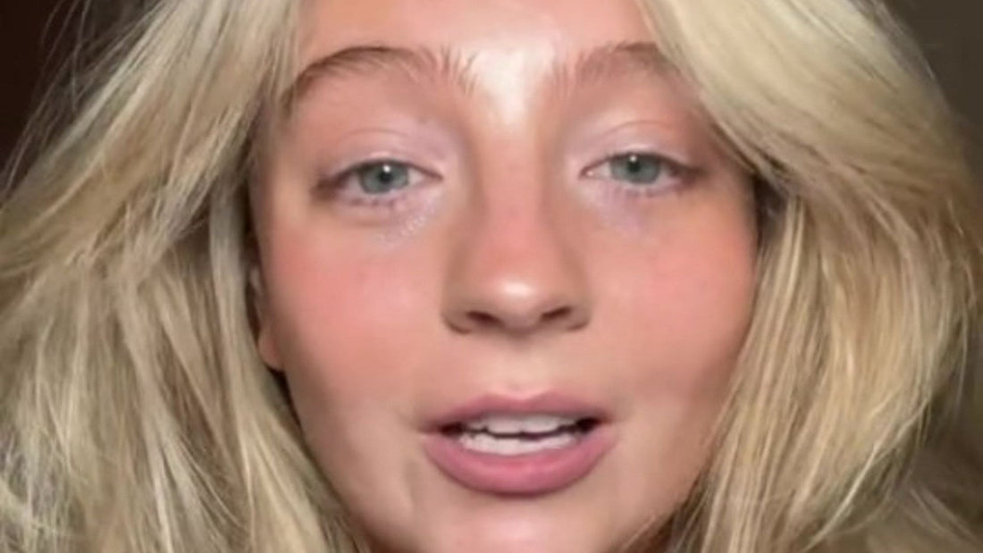 Portrait of Elle McNamara with luminous skin and sleek hair, showcasing a youthful finish