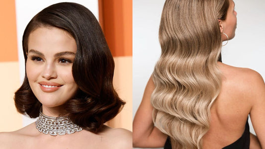 Glossy Hollywood waves styled into smooth, uniform S-waves