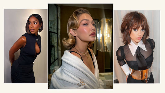 Close-up of a sleek bob haircut with sharp ends and a glossy finish