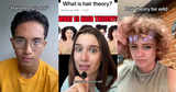 Screenshot-style graphic illustrating TikTok’s Hair Theory trend