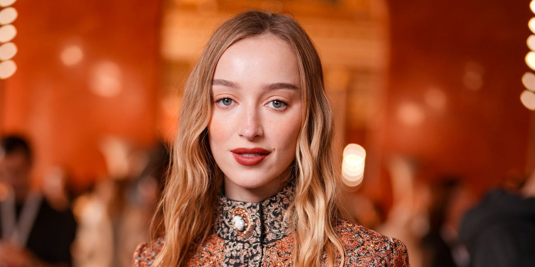 Phoebe Dynevor with a blunt mid-length bob, soft waves and side part