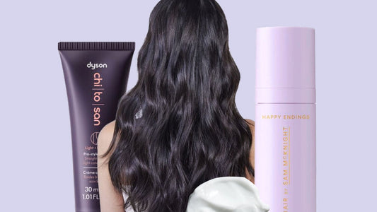 Woman applying nourishing hair cream to dry winter hair