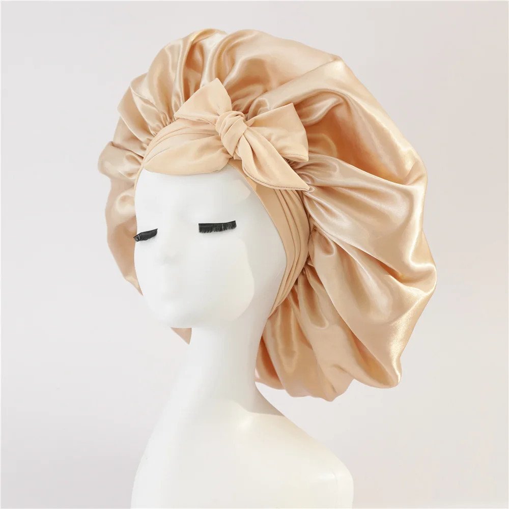 Hairporium Satin Bonnet Sleep Cap – Luxury Satin Night Cap for Hair Protection & Overnight Moisture Retention