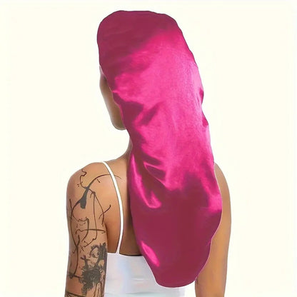 Hairporium Silky Long Bonnet – Solid Colour Night Cap for Women’s Overnight Hair Care & Protection