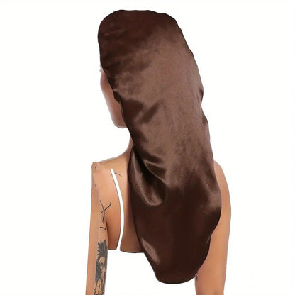 Hairporium Silky Long Bonnet – Solid Colour Night Cap for Women’s Overnight Hair Care & Protection