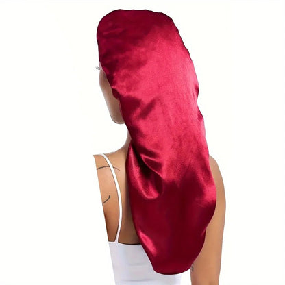 Hairporium Silky Long Bonnet – Solid Colour Night Cap for Women’s Overnight Hair Care & Protection