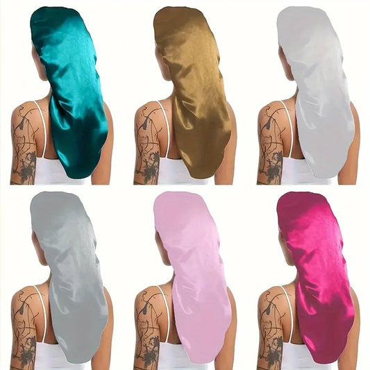 Hairporium Silky Long Bonnet – Solid Colour Night Cap for Women’s Overnight Hair Care & Protection