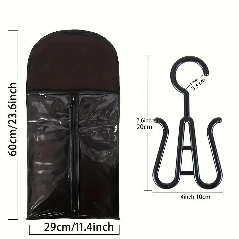 Hairporium 6pcs Long Hair Extension & Wig Storage Bag Set – Non-Woven Dust-Proof Carrier Bags with Hangers for Home and Salon Organisation