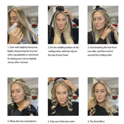 Hairporium Heatless Curling Rod Headband – Luxury Silk Ribbon Hair Rollers for Effortless Overnight Curls