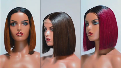 Hairporium Super Double Drawn Vietnamese Bone Straight Wig 100% Raw Virgin Hair 220% Density Precut Lace Beginner Friendly 10-inch Glueless Wig Natural Black #1B Honey Brown 1B/30 Burgundy 1B/99J