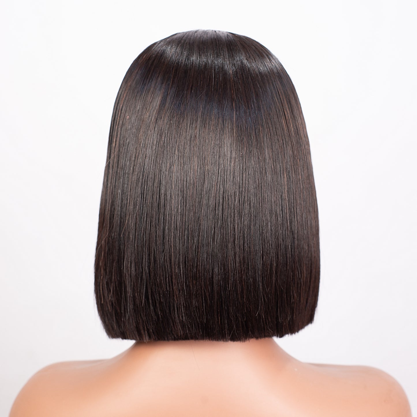 Hairporium Super Double Drawn Vietnamese Bone Straight Wig – 100% Raw Virgin Hair, Natural Black 1B, Glueless Precut Blunt Cut Bob with HD Transparent Lace Closure (10-inch)