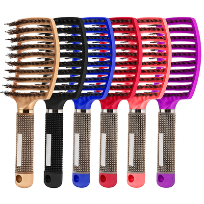 Hairporium Hair Brush & Detangling Comb – Bristle and Nylon Wet Massage Brush for All Hair Types